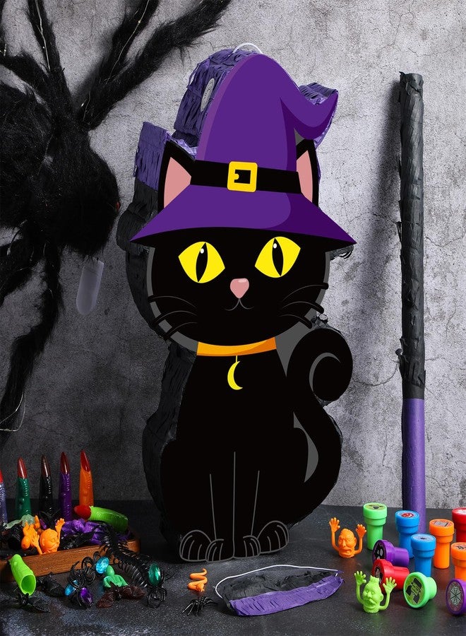 سيفانير مجموعة ألعاب الهالوين من سيفانر، 52 قطعة، تتضمن بينياتا قطة سوداء، بينياتا قطة مخيفة مع عصا وعصابة للعينين، بالإضافة إلى مجموعة ألعاب هالوين مرعبة بكميات كبيرة، مثالية لحفلات أعياد الميلاد ذات الطابع المرعب، وألعاب وأنشطة وديكورات الحفلات. - Image 3