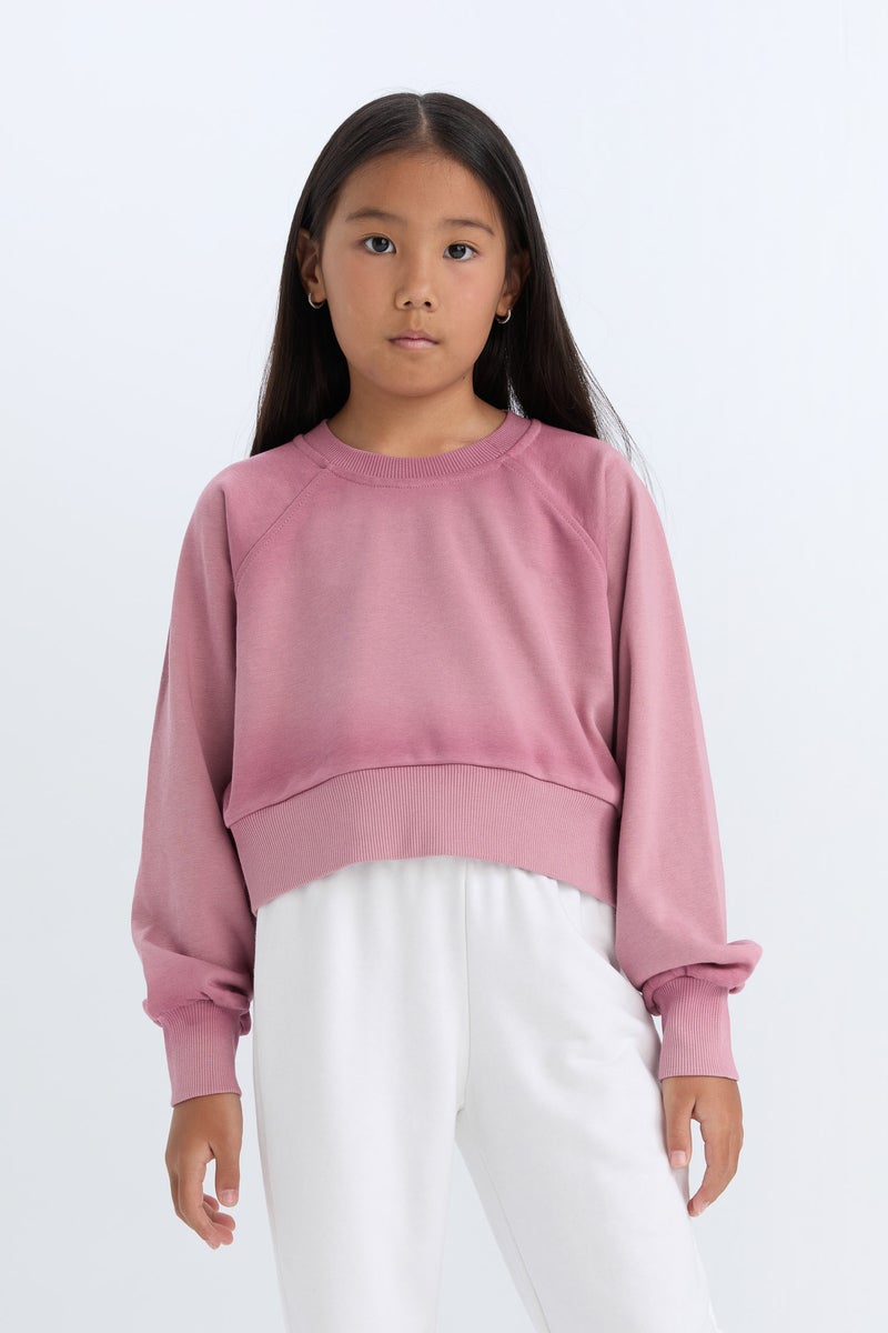 ديفاكتو سويت شيرت كروب بناتي بيزك قصة مريحة - Image 1