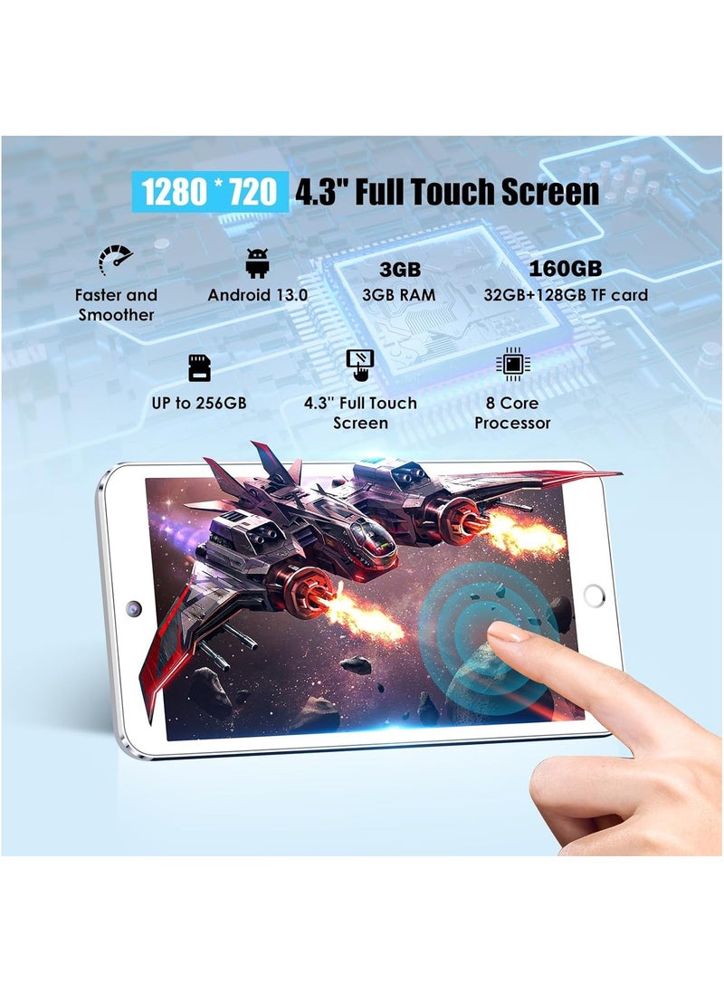 LAESO - 160GB Bluetooth MP3 Player, Digital Android WiFi Mp4 Player with Camera, 4.3" Touch Screen Portable Walkman HiFi Music Player with Speaker & App Store, Max Support 256GB - Image 1