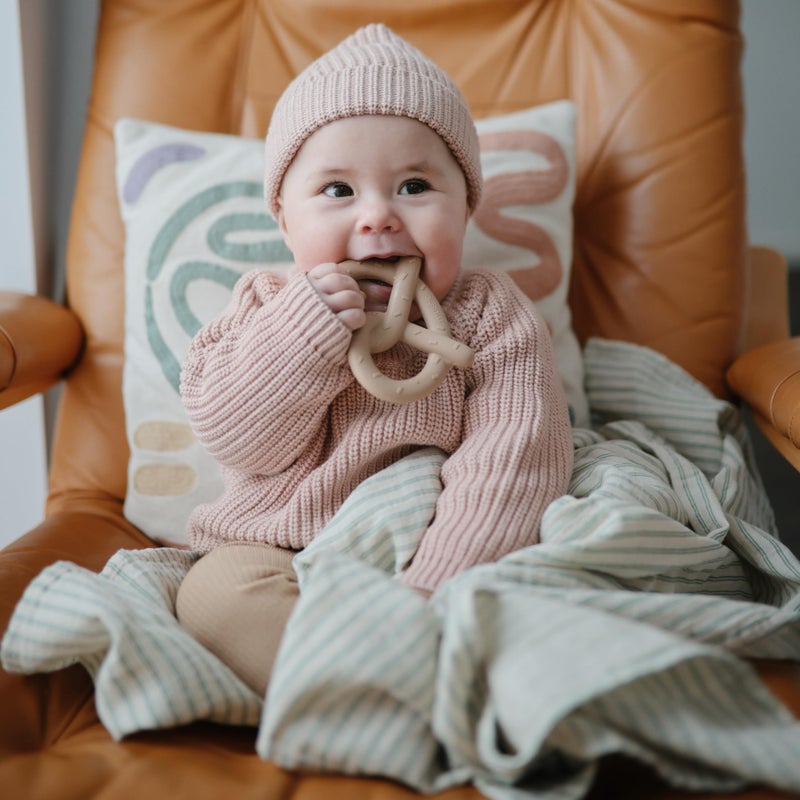 mushie Silicone Baby Teether Toy | Pretzel - Image 3