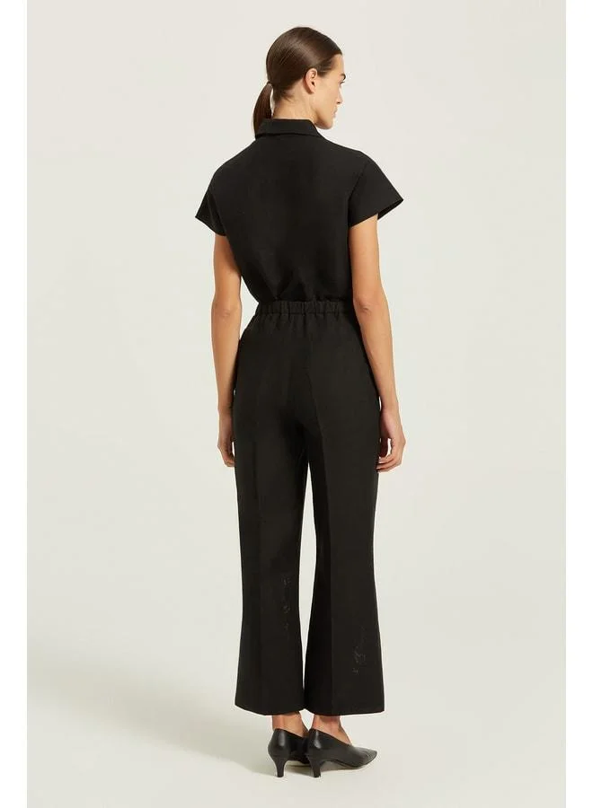 Mısırlı 1951 Black Fisto-Detail Women's Trousers.