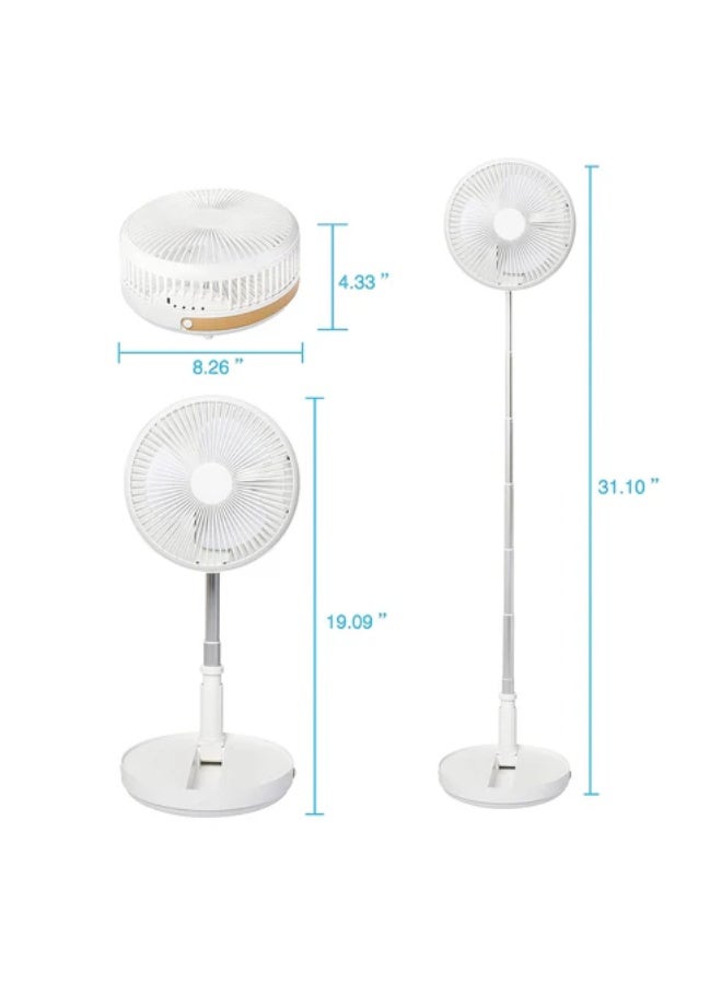 كروني مروحة طاولة صغيرة تلسكوبية من كروني Ky-19107، مروحة صامتة محمولة مع بطارية 3600 مللي أمبير/ساعة، عمر بطارية طويل، 3 إعدادات سرعة، وارتفاع قابل للتعديل من 37 إلى 91 سم لسطح المكتب والتبريد الشخصي - Image 5