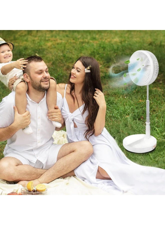 كروني مروحة طاولة صغيرة تلسكوبية من كروني Ky-19107، مروحة صامتة محمولة مع بطارية 3600 مللي أمبير/ساعة، عمر بطارية طويل، 3 إعدادات سرعة، وارتفاع قابل للتعديل من 37 إلى 91 سم لسطح المكتب والتبريد الشخصي - Image 3