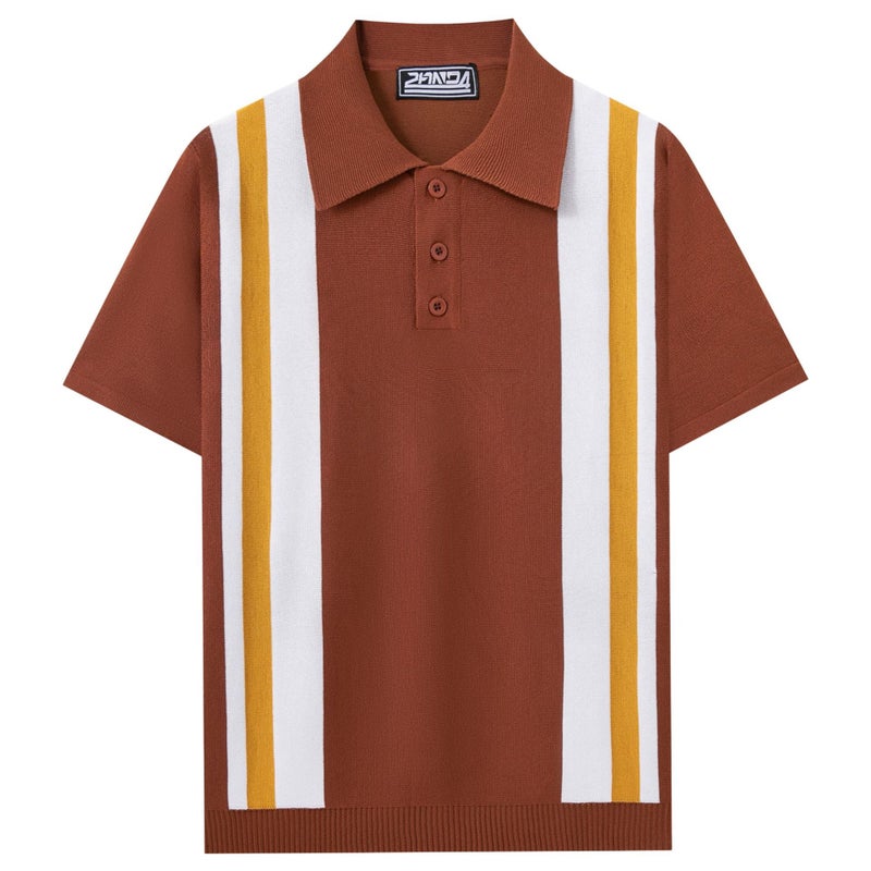 Men's Striped Contrast Collar Polo Shirt Short Sleeve 2026 Summer - Image 4