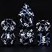 Maywin Cracked Rune Metal Dice Set for DND RPG Dark Fantasy Fractured Design Premium Heavy Metal Polyhedral Dice with Deep Engraved Numbers 7Piece Set Blue Arcane Vein - Image 2