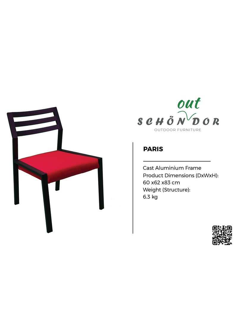 Schondor Furniture Paris | Armless Chair | Made in Aluminum Cast | Outdoor Furniture | Outdoor Dining | Patio | Backyard | Garden | Restaurants  - Image 2