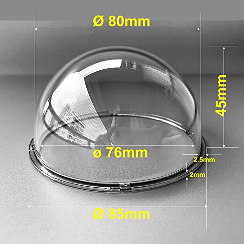 OwlCat 3.3 Inch Acrylic Clear Dome Cover, Security CCTV Camera Housing Transparent Case Cover, Outer Clear Glass Hemisphere Shell 85mm x 45mm, Non-Electronic Replacement Cover - Image 2