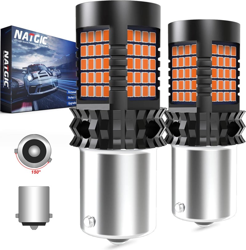 NATGIC مصابيح إشارة LED NATGIC BAU15S PY21W - عبوة من 2 - Image 1