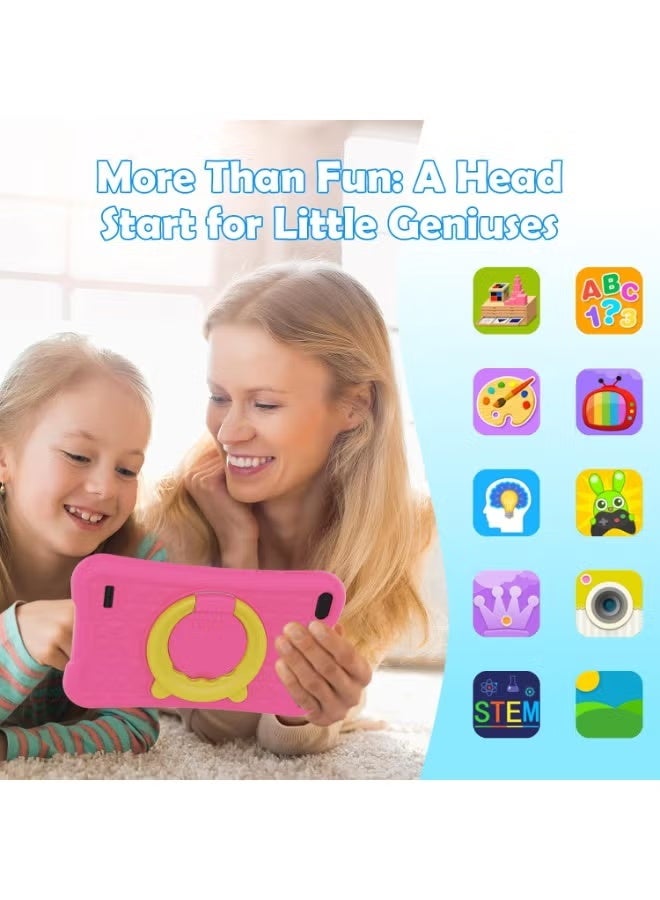 7 inch Android Tablet for Kids , Quad-Core Toddler Tablets with Shockproof Case, Kids Tablets 32GB+128GB with Parental Control, Educational Toddler Tablet with WiFi 5,Games, Dual Camera, Learning WiFi 5, Bluetooth, Camera,for Toddlers u0026 Children 2-12 Years.(Pink) - Image 5