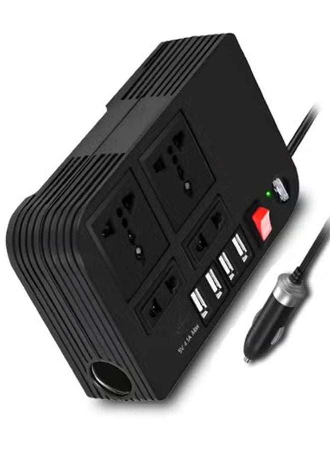 TIGER 300W Car Power Inverter – DC 12V to 220V AC Converter with LED Display, 4 USB Ports, 4 Charger Outlets, Pure Sine Wave – Portable Car Charger for Cars, RVs, and Travel - Image 2