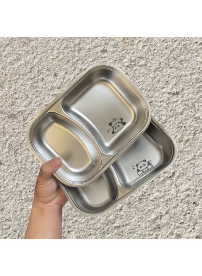 Food Grade 316 Stainless Steel Kidsren's Dinner Plate Kindergarten Home Baby Stainless Steel Dinner Plate Anti-fall Multi-grids Lunch Box