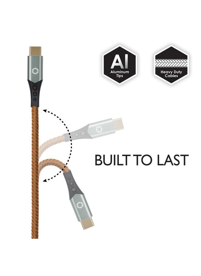 *Celltronix MCX Titanium 6FT Fast Charging Tangle Free Heavy Duty USB Cable with Type-C to Type-C Connectors. Built to Last! Includes Sync+Charge  Aluminum Tips for Optimum Connectivity