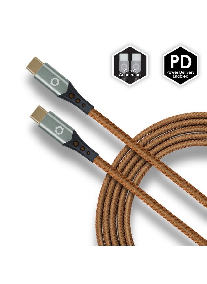 *Celltronix MCX Titanium 6FT Fast Charging Tangle Free Heavy Duty USB Cable with Type-C to Type-C Connectors. Built to Last! Includes Sync+Charge  Aluminum Tips for Optimum Connectivity