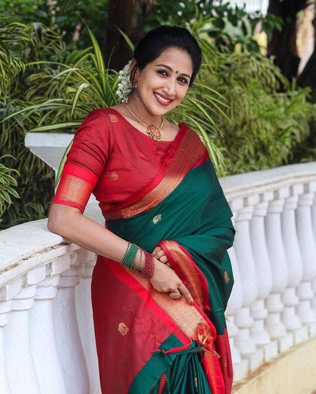 NK Textiles Women's Peacock Butta Woven Paithani Cotton Silk Saree with Tassels (30 COLORS) - Image 2