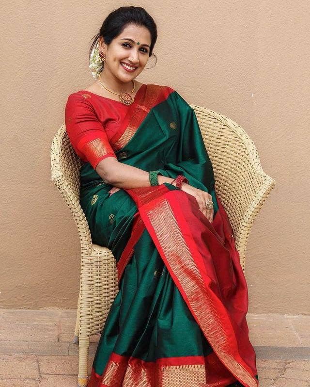 NK Textiles Women's Peacock Butta Woven Paithani Cotton Silk Saree with Tassels (30 COLORS) - Image 3