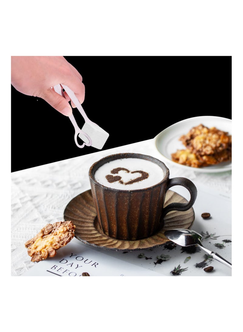 Excefore - 6 Pcs Sweet Tongs, Mini Serving Tongs Stainless Steel Sugar Tongs Heart Sugar Tongs Silver Ice Cube Tong Small Lemon Tongs for Food Sweets Bread Cake Tea Coffee Bucket Kitchen Wedding Party - Image 1