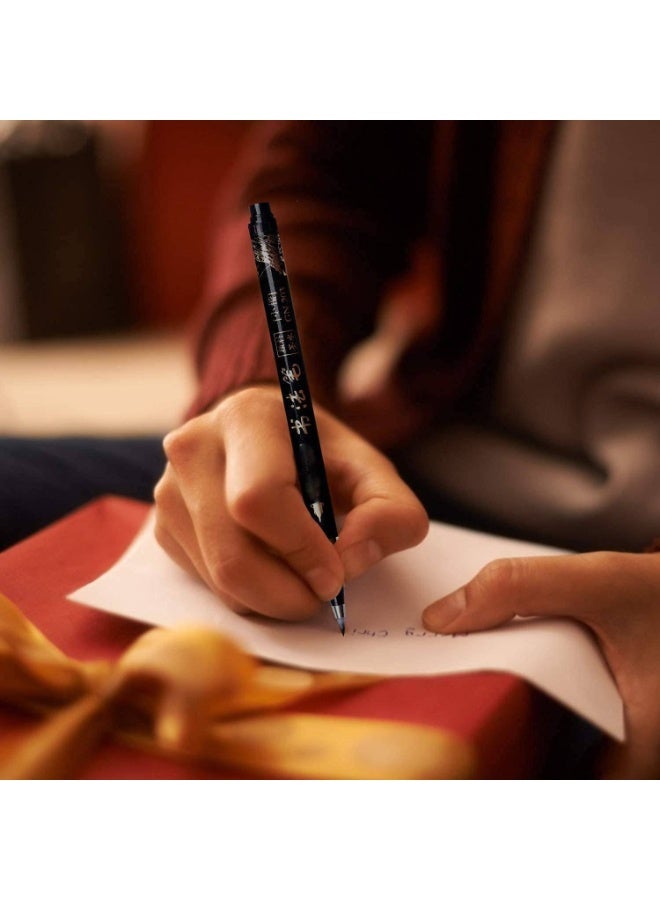 ChicAbode 6 أجهزة كمبيوتر شخصية خط القلم مجموعة، اليد الحروف فرشاة القلم، الأسود إعادة ملء خط علامات للمبتدئين، الرسم الفني، التوقيع، الرسم التوضيحي بالألوان المائية، التصميم والمجلات - Image 5