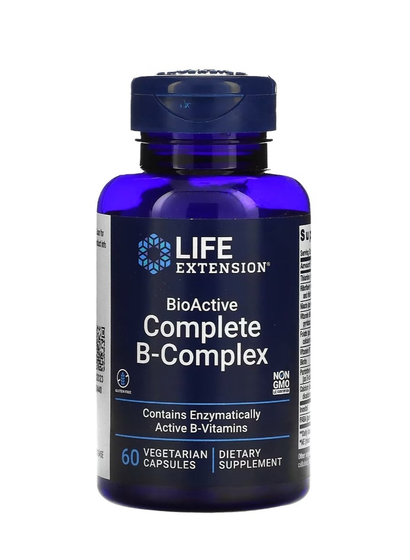 Life Extension BioActive Complete B-Complex, 60 Vegetarian Capsules - Image 1