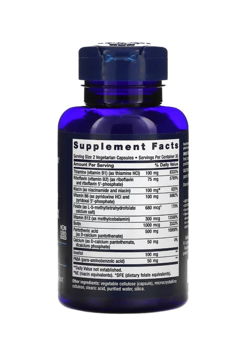 Life Extension BioActive Complete B-Complex, 60 Vegetarian Capsules - Image 2