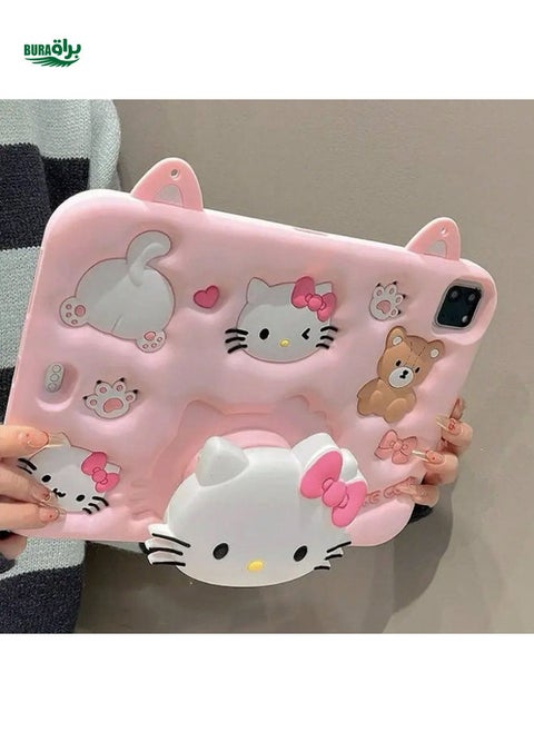 Sanrio Hello Kitty Kuromi My Melody Luxury Silicone Tablet Case Soft Cute And Durable Protective Cover With IPad 10.2 Inch 7/8/9th Generation Cartoon Aesthetic Design Shock Absorbing And Easy To Install With Bracket Function