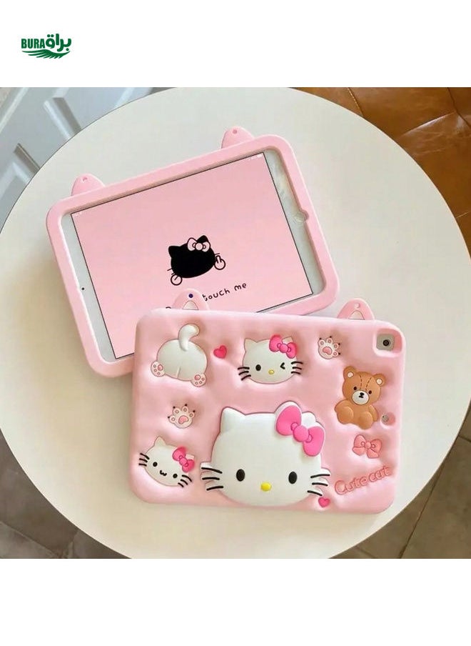 Sanrio Hello Kitty Kuromi My Melody Luxury Silicone Tablet Case Soft Cute And Durable Protective Cover With IPad 10.2 Inch 7/8/9th Generation Cartoon Aesthetic Design Shock Absorbing And Easy To Install With Bracket Function