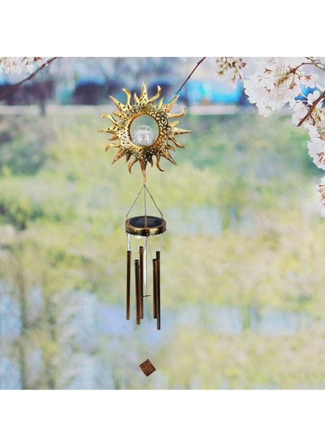 General Solar Wind Chimes Metal Solar Night Light Solar Garden Light, Waterproof Garden Wind Chime Light for Patio Deck Lawn Eid Decoration Gifts  - Image 3
