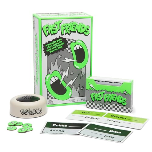 Exploding Kittens Fast Friends Party Game SpeedGuessing Card Game with Timer Life Tokens Card Holder Family Game Night Ages 7 28 Players 10Minute Rounds - Image 1