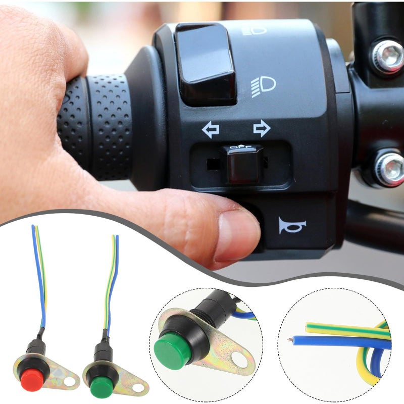 Motorcycle Handlebar Light Switch Black Green Self Reset 3 In 1 Horn Double Flash Control - Image 4