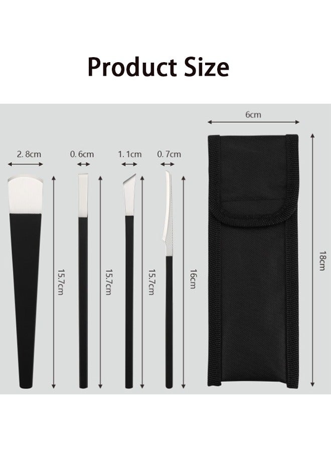 GMORO 4-Piece Pedicure Knife Tools Kits Professional Stainless Steel Ingrown Toenail Set with Storage Bag for Feet Toe Correction - Image 3