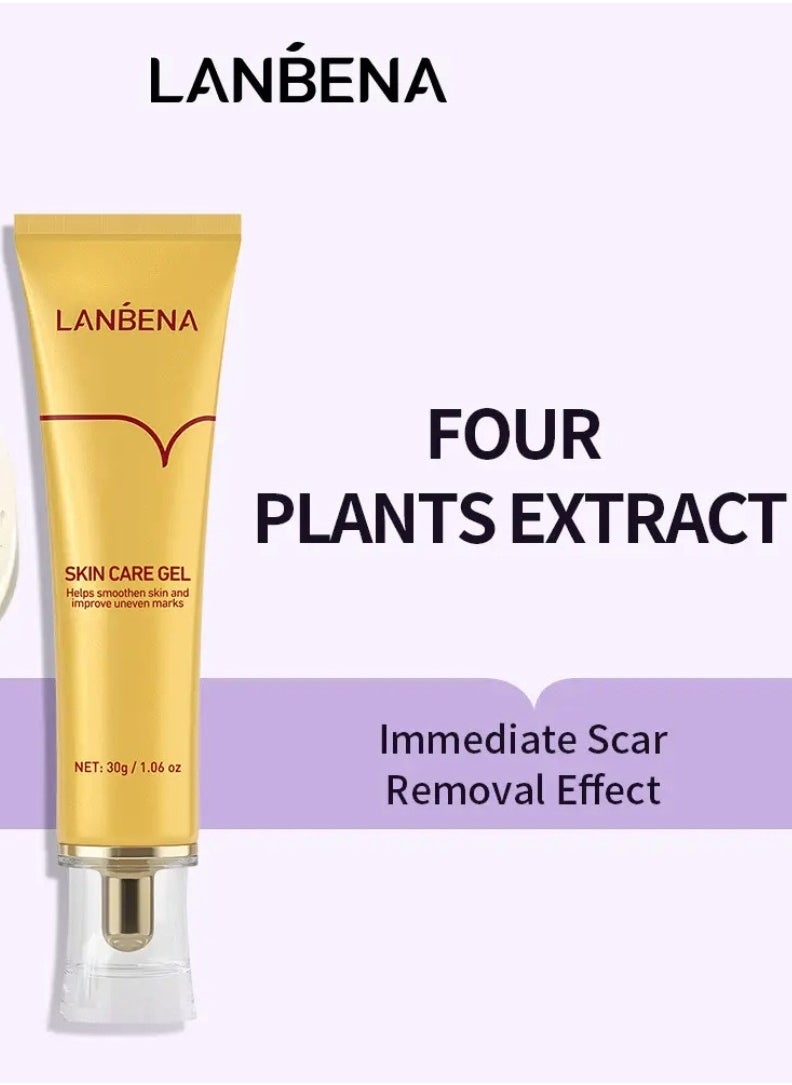 LANBENA - Skin Care Gel Skin Care Gel Fade Scars Stretch Marks Burns Repair Cream Face Skin Spots Marks Scar Removal Cream Shrink Pores Gel Old and New Scar Skin Repair Gel - Image 1