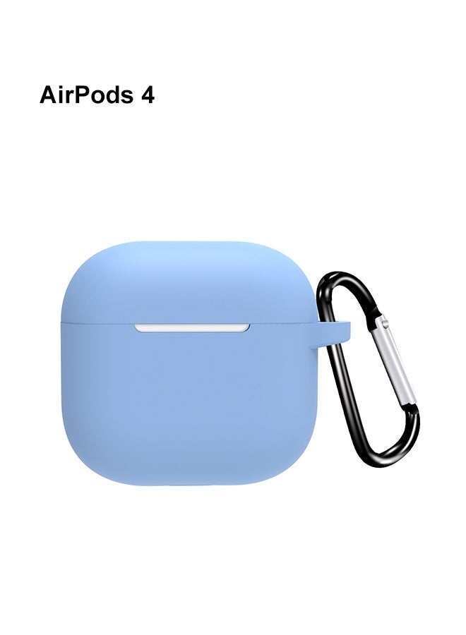Apple AirPods 4 protective earphone cover silicone cassette hook, Blue - Image 1