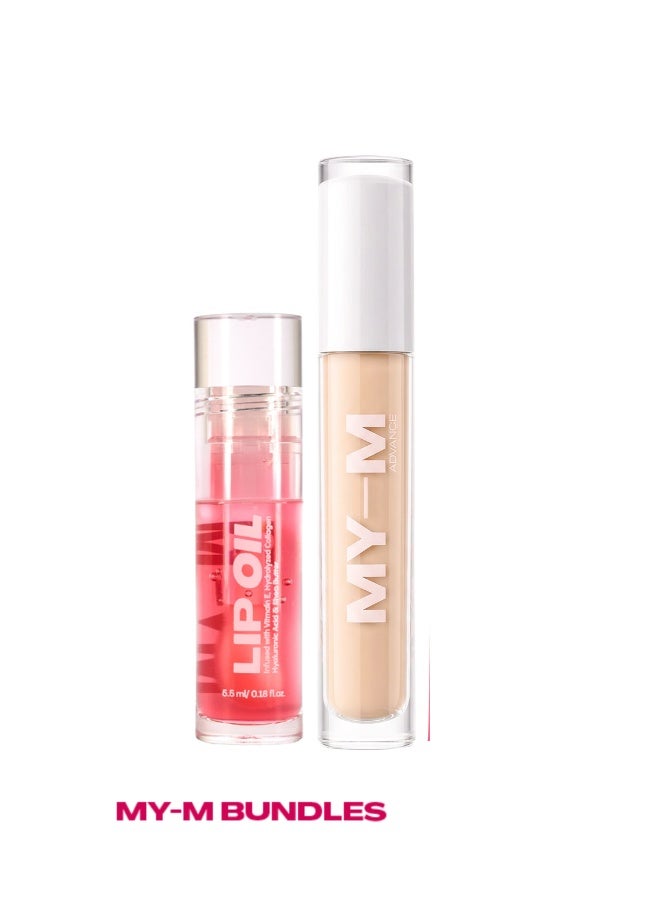MY-M Advance Satin Finish Concealer - Cream Silk 120 & Lip Oil - Glass Melon Bundle - Image 1