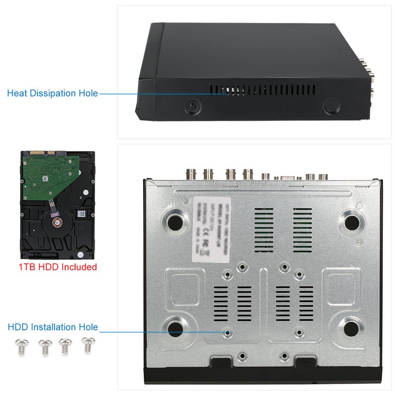 مسجل NVR بسعة 1 تيرا بايت - دالة ثلاثية في واحد DVR/HVR/Avr - نظام كاميرات أمن متوافق مع بروتوكول Onvif لمراقبة فيديو المنزل والأعمال المراقبة عن بعد - Image 3
