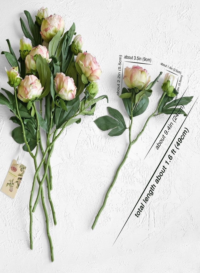 FiveSeasonStuff Vintage Blush Pink Peonies - Realistic Artificial Silk Flowers with Dry-Look Petals, 6 Stems for Rustic Home & Wedding Bridesmaids Bouquet Bridal Showers - Image 5