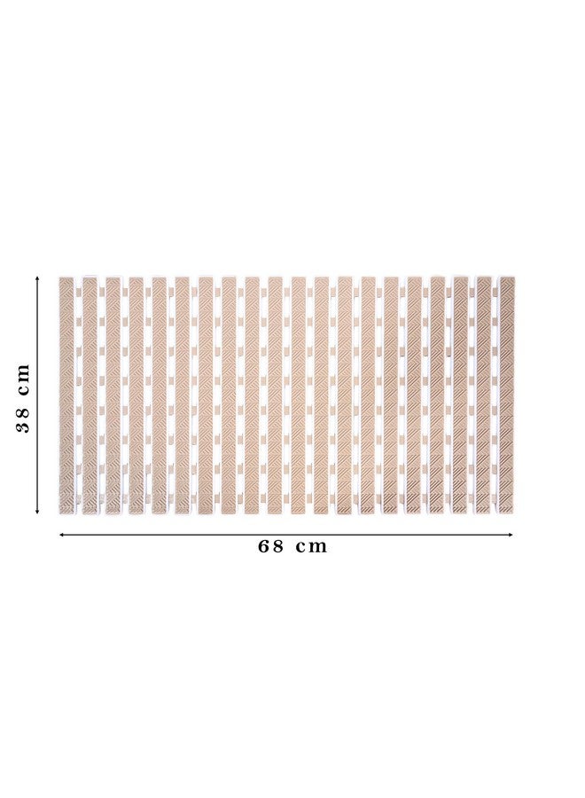 RichAxis Anti Skid mat for Bathroom Anti Slip Bathroom mat Shower Area Anti Skid mats with Suction Cups and Drain Holes for Bathtub Floor mat (68x38 cm,Beige) - Image 2