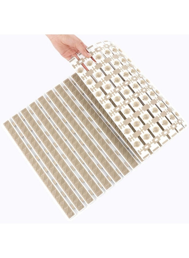 RichAxis Anti Skid mat for Bathroom Anti Slip Bathroom mat Shower Area Anti Skid mats with Suction Cups and Drain Holes for Bathtub Floor mat (68x38 cm,Beige) - Image 5