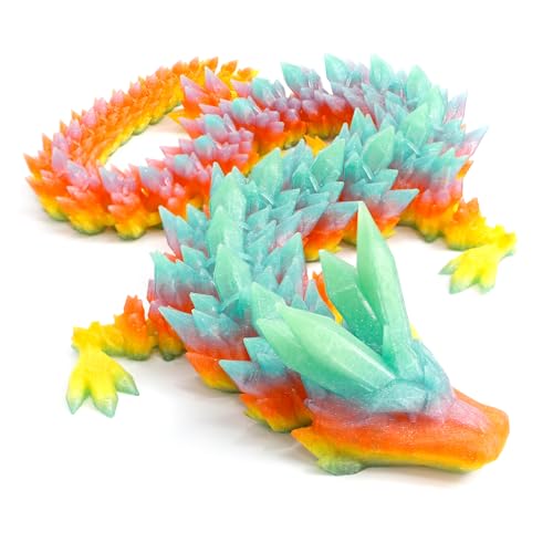 Flavery 3D Printed Dragon 24 inch Large Pearly Sheen Articulated Dragon Fidget Toy 3D Printed Gift for Birthday Figurine DecorCrystal Summar Dream - Image 1