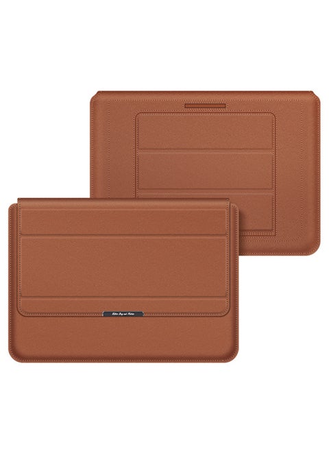 Notebook Bracket Storage Bag 13.3macbook Bracket Liner Bag For Apple 15 Inch PU Computer Bag M3-Color:Brown (no Accessories Package)-Applicable Model:16 Inches/17 Inches