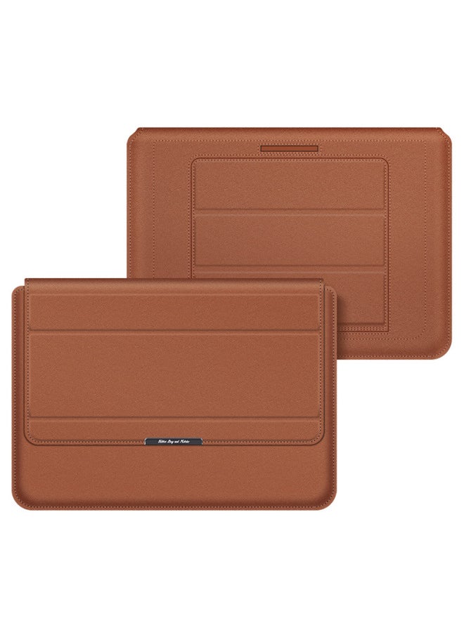 Generic - Notebook Bracket Storage Bag 13.3macbook Bracket Liner Bag For Apple 15 Inch PU Computer Bag M3-Color:Brown (no Accessories Package)-Applicable Model:16 Inches/17 Inches - Image 1