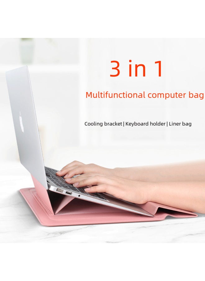 Generic - Notebook Bracket Storage Bag 13.3macbook Bracket Liner Bag For Apple 15 Inch PU Computer Bag M3-Color:Brown (no Accessories Package)-Applicable Model:16 Inches/17 Inches - Image 1