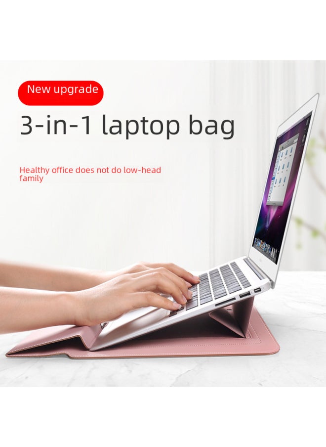 Generic - Notebook Bracket Storage Bag 13.3macbook Bracket Liner Bag For Apple 15 Inch PU Computer Bag M3-Color:Brown (no Accessories Package)-Applicable Model:16 Inches/17 Inches - Image 1