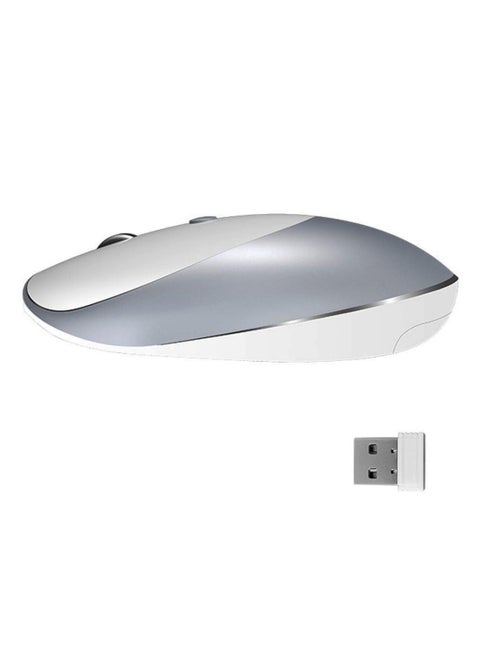 Slim Rechargeable Wireless Silence Button Mouse Grey/White