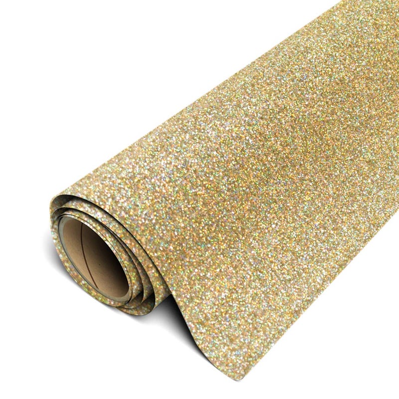 Siser Glitter HTV 118x10ft Roll  Iron on Heat Transfer Vinyl Gold Confetti