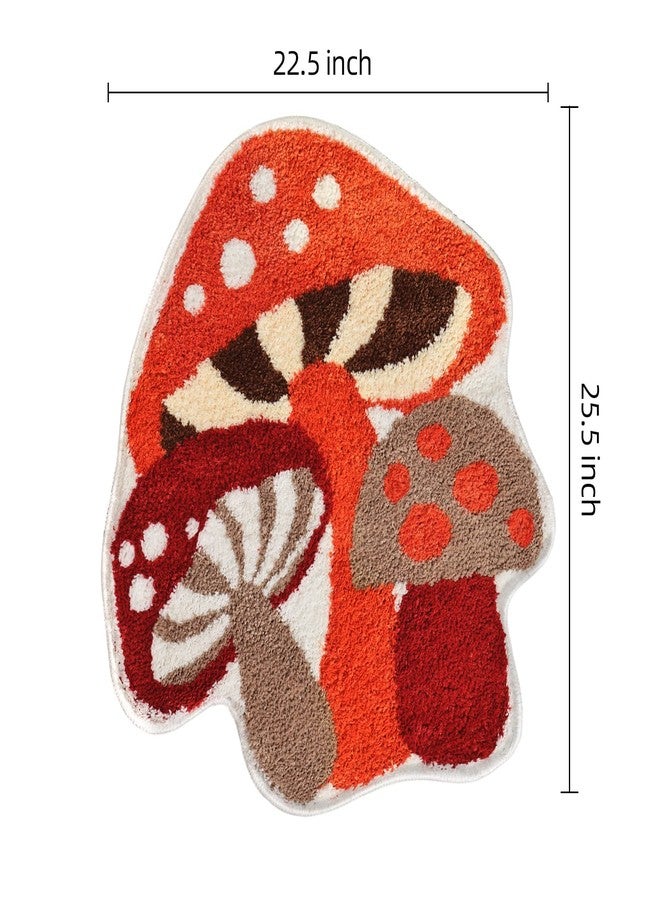TRUEDAYS Bathroom Rugs Cute Bath Mat Non Slip Red Mushroom Bath Rug for Women Kids and Girls Strong Absorbent Soft Washable Bath Mat Rug for Tub Shower and Bathroom - Image 4