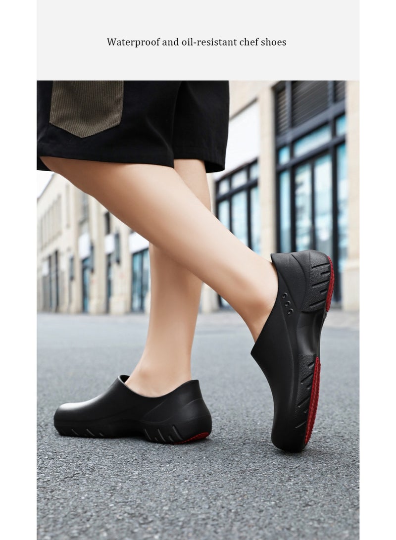 Professional work shoes, unisex safety shoes for chefs, nurses, and doctors. Oil-resistant, waterproof, and non-slip, for men and women, black. - Image 5