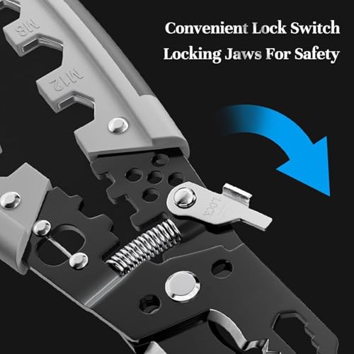 ELMVIA Multifunction Stainless Steel Wire Stripper/Wire Crimping Tool, Wire Cutter, Wire Crimper, Cable Stripper, Wiring Tools and Multi-Function Hand Tool (28 IN1) - Image 5