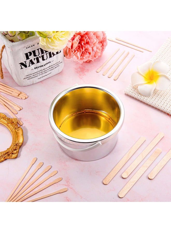 Maitys Wax Warmer Inner Pot Hair Removal Waxing Container Wax Warmer Replacement Pot for 500 cc 14 oz Hair Remover Machine and 200 Pieces Wax Applicator Sticks for Hair Removal Eyebrow - Image 4