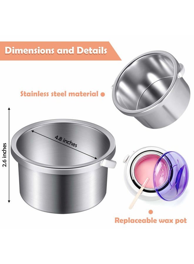 Maitys Wax Warmer Inner Pot Hair Removal Waxing Container Wax Warmer Replacement Pot for 500 cc 14 oz Hair Remover Machine and 200 Pieces Wax Applicator Sticks for Hair Removal Eyebrow - Image 2