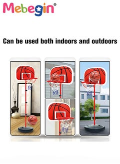 MEBEGIN Kids Basketball Hoop with Adjustable Height, Basketball Toy Set with 16*16cm Basketball, Fun Parent-child Interactive Game, Easy to Assemble and Carry, No Restrictions on Use Scenarios  - Image 4