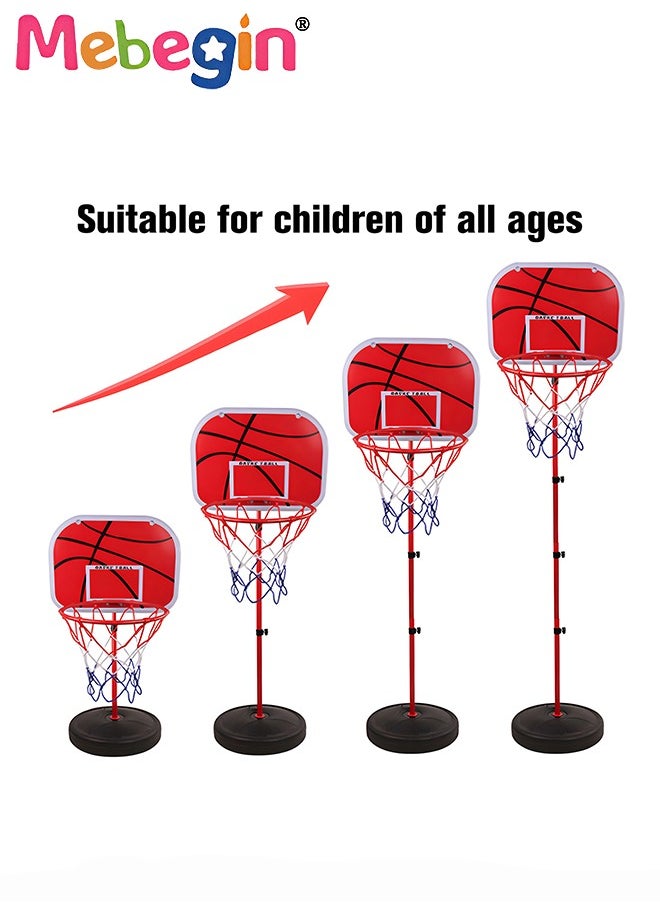 Kids Basketball Hoop with Adjustable Height, Basketball Toy Set with 16*16cm Basketball, Fun Parent-child Interactive Game, Easy to Assemble and Carry, No Restrictions on Use Scenarios